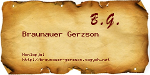 Braunauer Gerzson névjegykártya